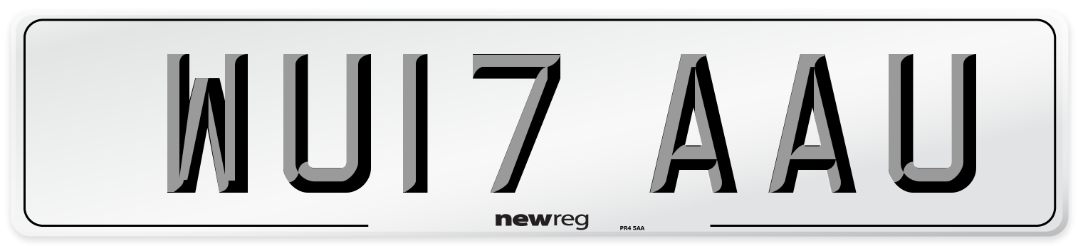 WU17 AAU Number Plate from New Reg